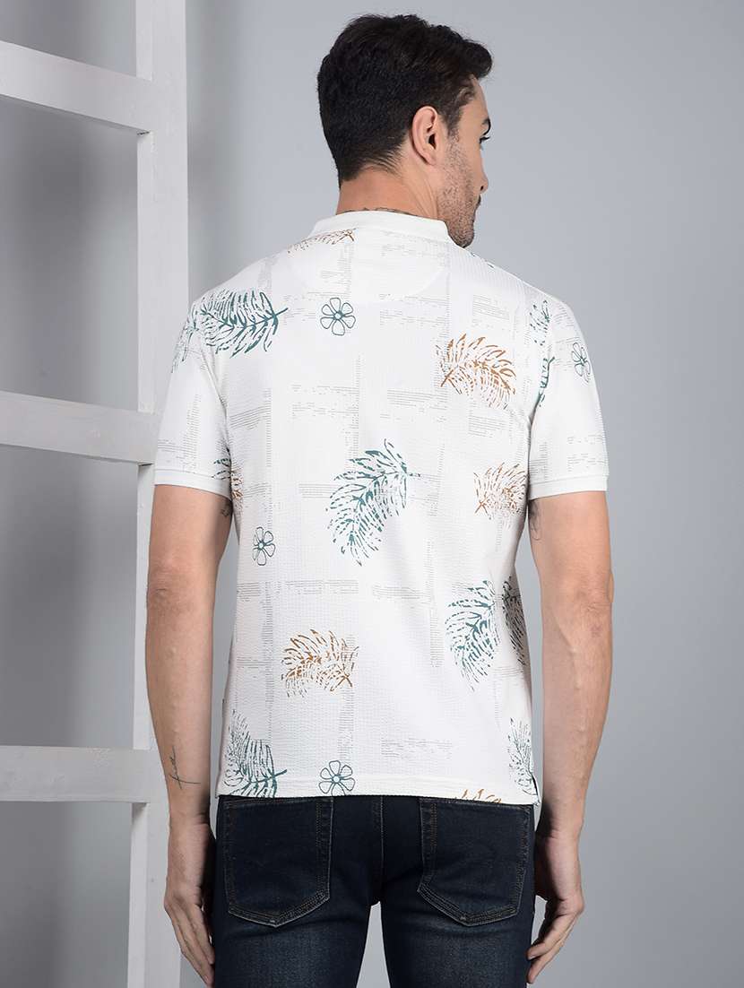 men floral short sleeve slim fit polo t-shirt  - 21854776 -  Standard Image - 3