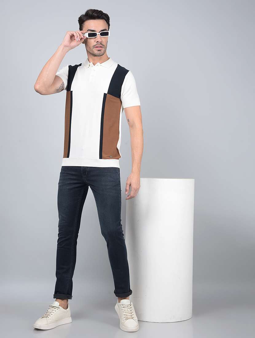 men color block short sleeve slim fit polo t-shirt - 21854792 -  Standard Image - 5