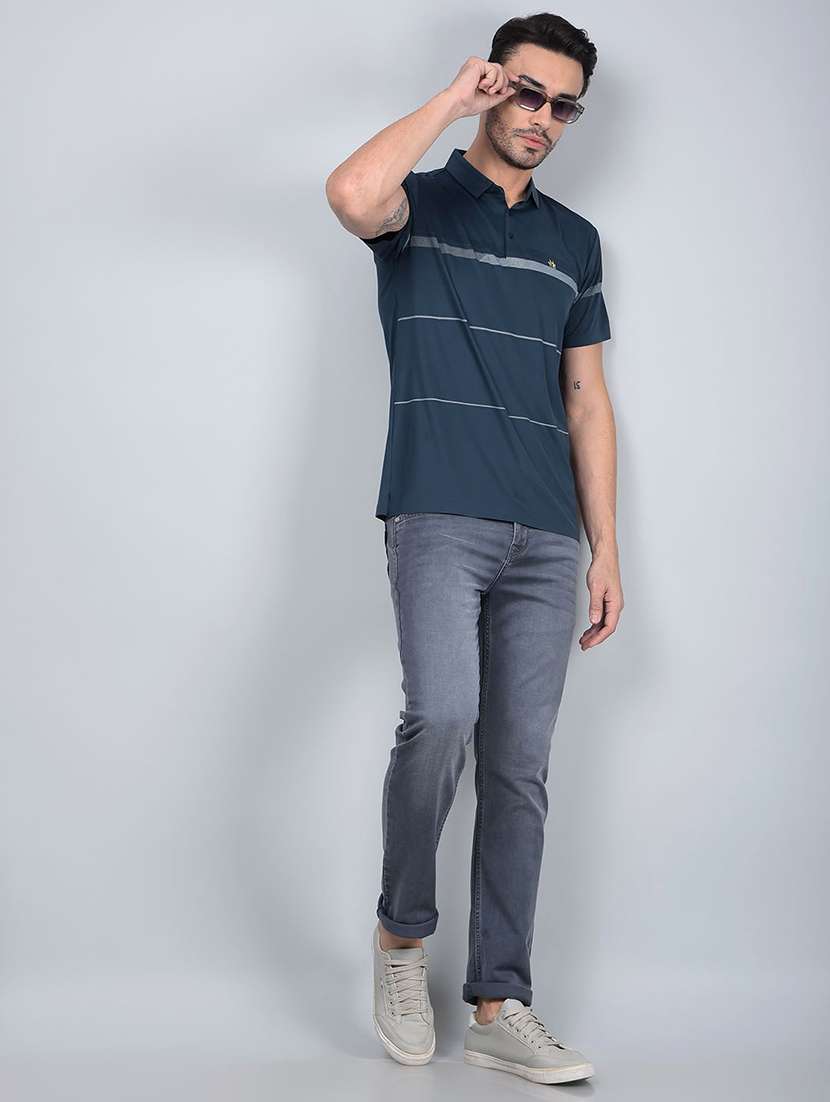 men printed short sleeve slim fit polo t-shirt - 21854798 -  Standard Image - 5