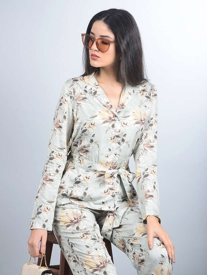 women printed shirt and trouser co-ord set - 21854806 -  Standard Image - 3