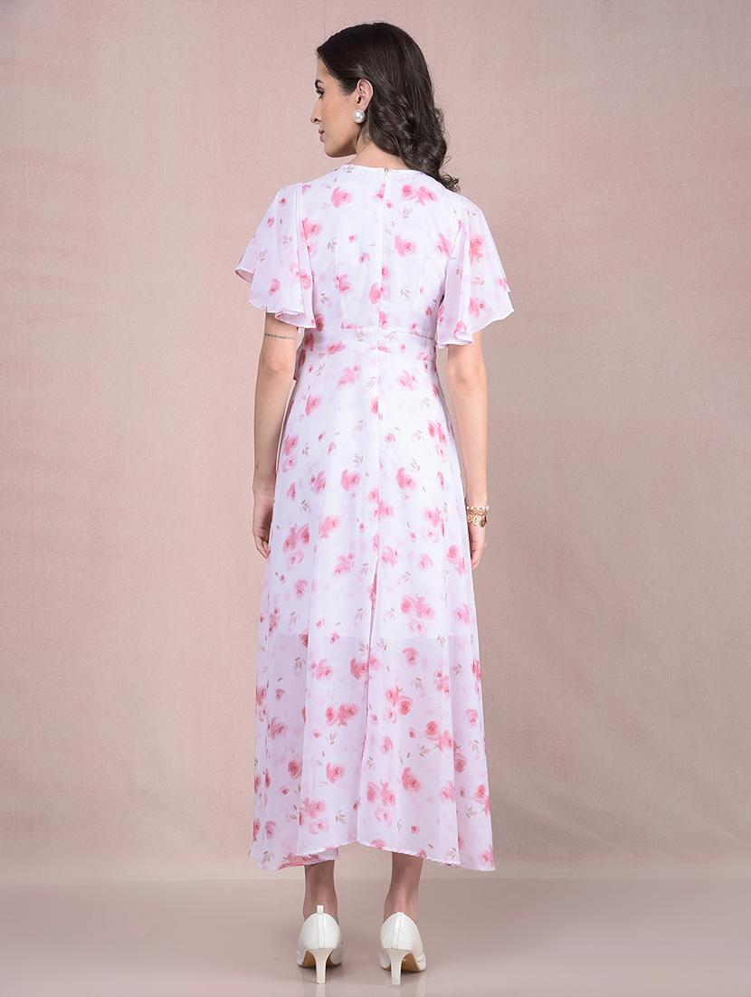 women floral print flared sleeves fit & flared dress - 21854813 - Standard Image - 3