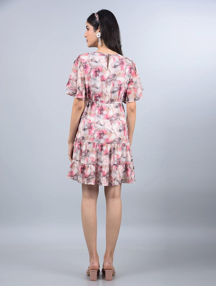 women printed flared sleeves tiered dress - 21854814 - Standard Image - 3