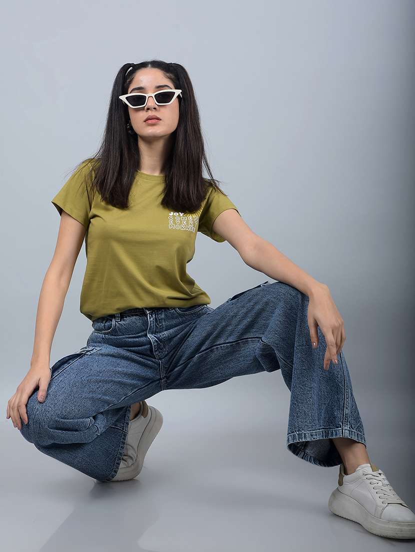 women solid high rise baggy cargo - 21854822 -  Standard Image - 5