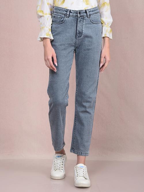 women solid mid rise staight fit jean - 21854829 - Standard Image - 0