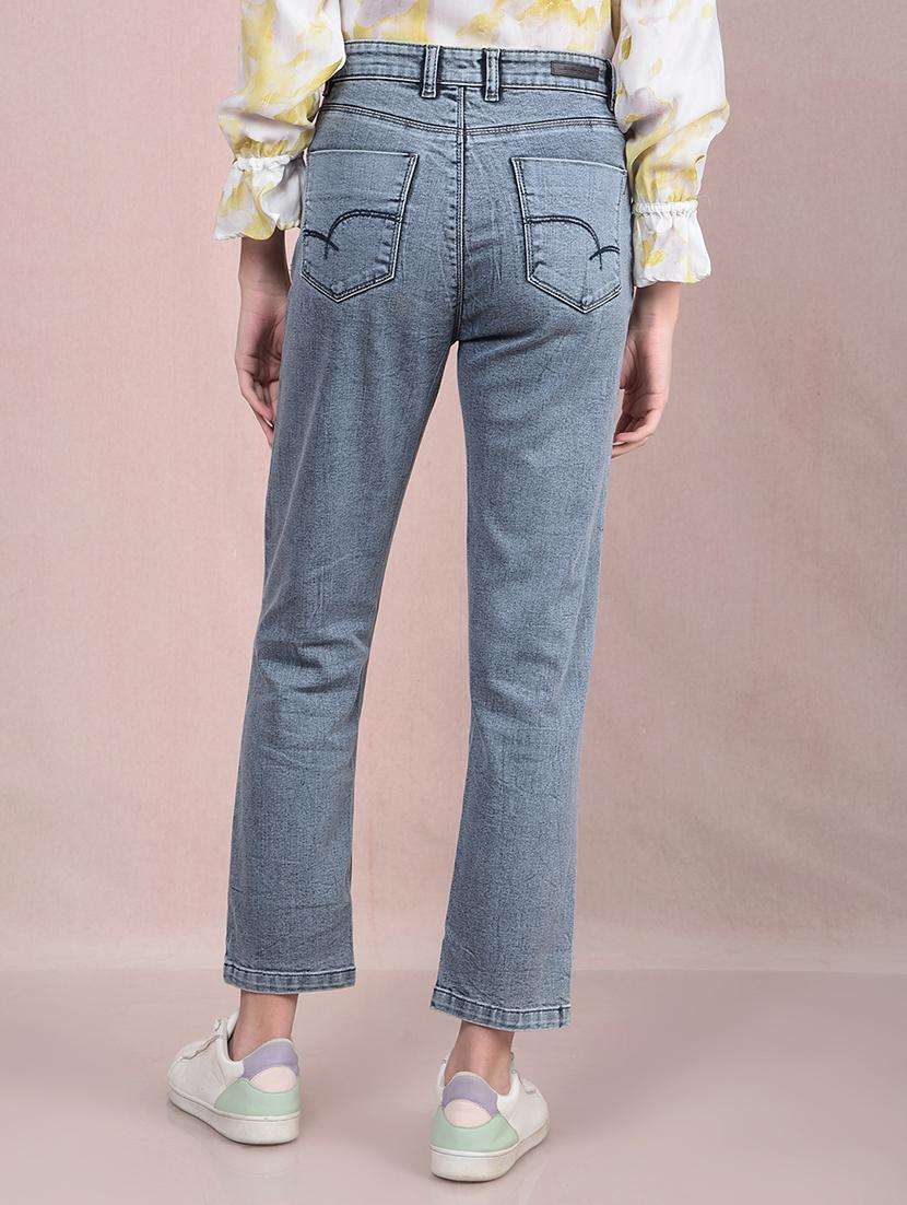 women solid mid rise staight fit jean - 21854829 - Standard Image - 3