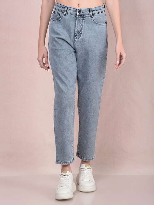 women solid mid rise straight fit jean - 21854831 -  Standard Image - 0