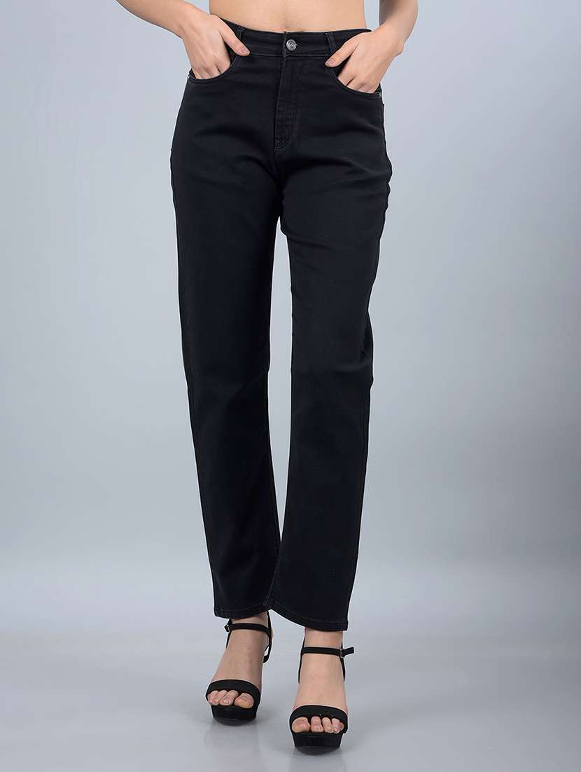 women solid mid rise straight fit jean - 21854836 -  Zoom Image - 0