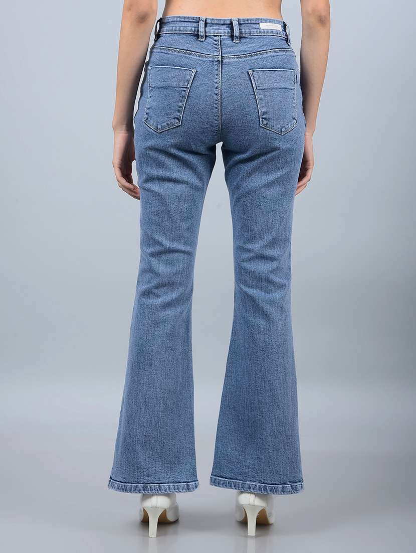 women solid mid rise bootcut jean - 21854838 -  Standard Image - 3