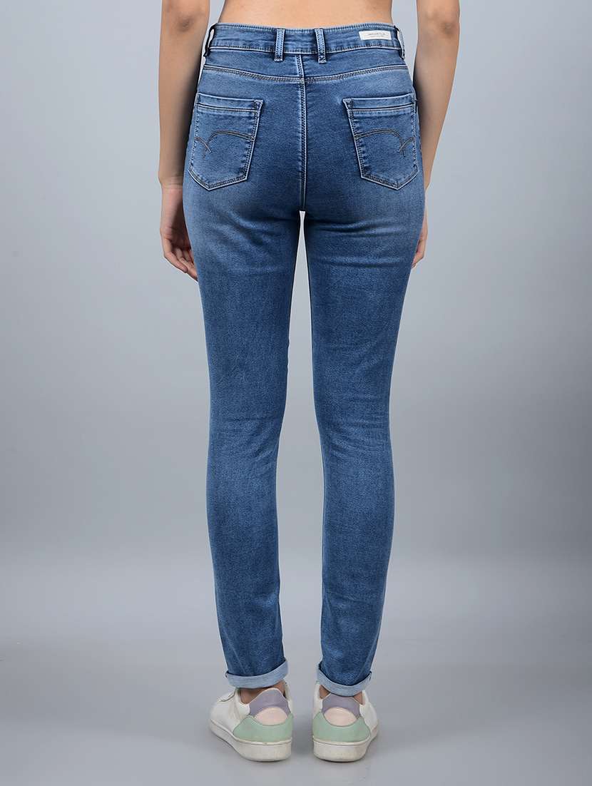 women solid high rise skinny fit jean - 21854840 -  Standard Image - 3