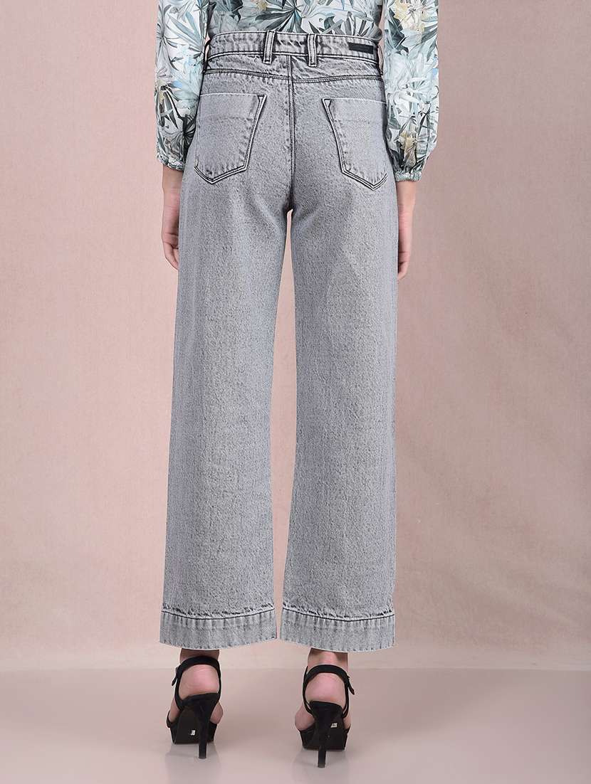 women solid mid rise wide leg jean - 21854844 - Standard Image - 3