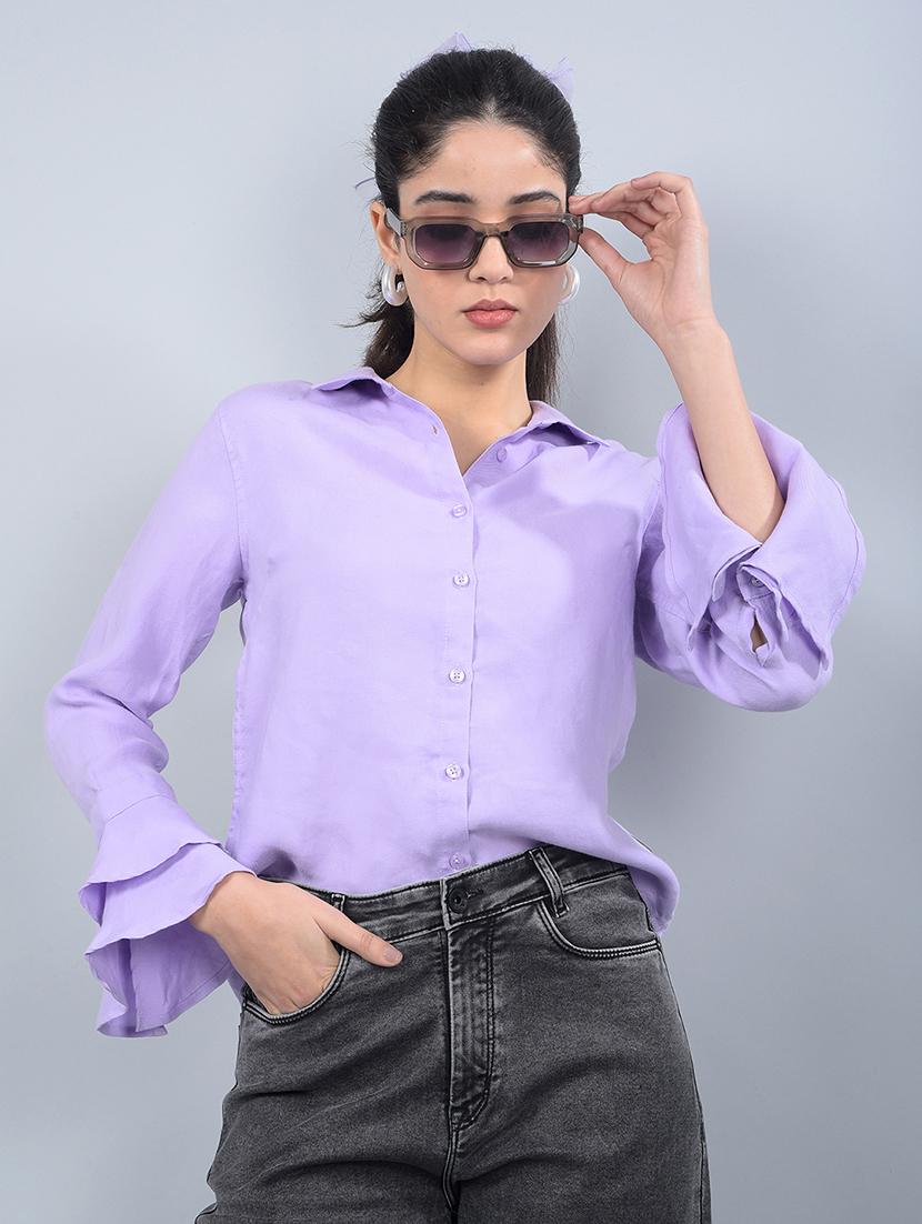 women solid bell sleeves regular shirt - 21854863 - Zoom Image - 0