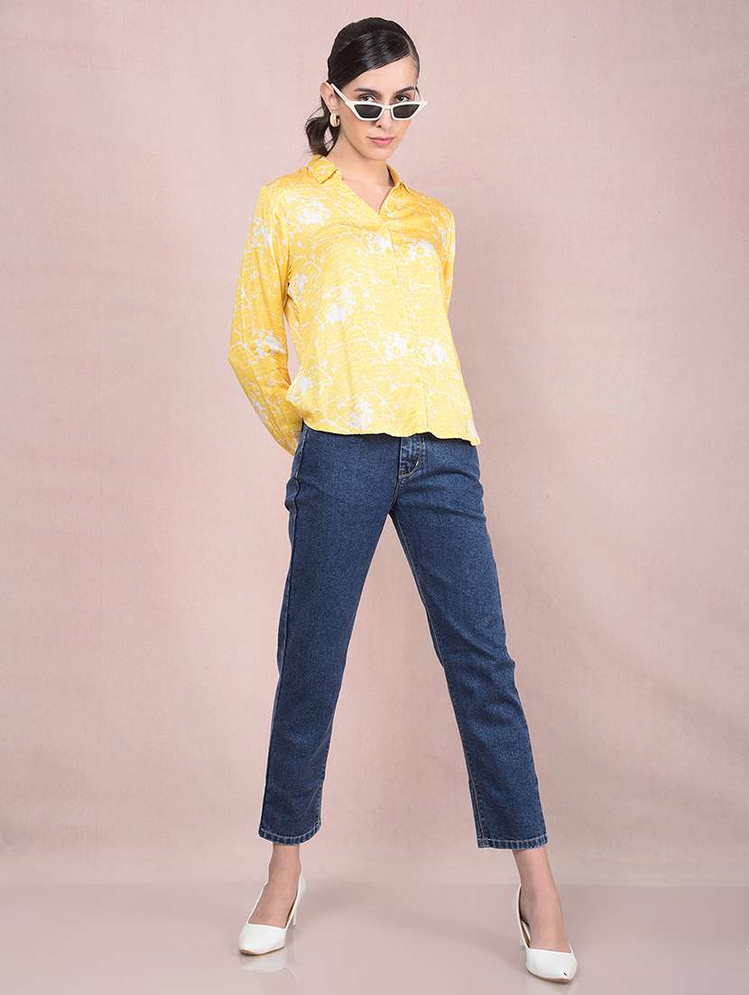 women printed long sleeves high low shirt - 21854865 -  Standard Image - 5