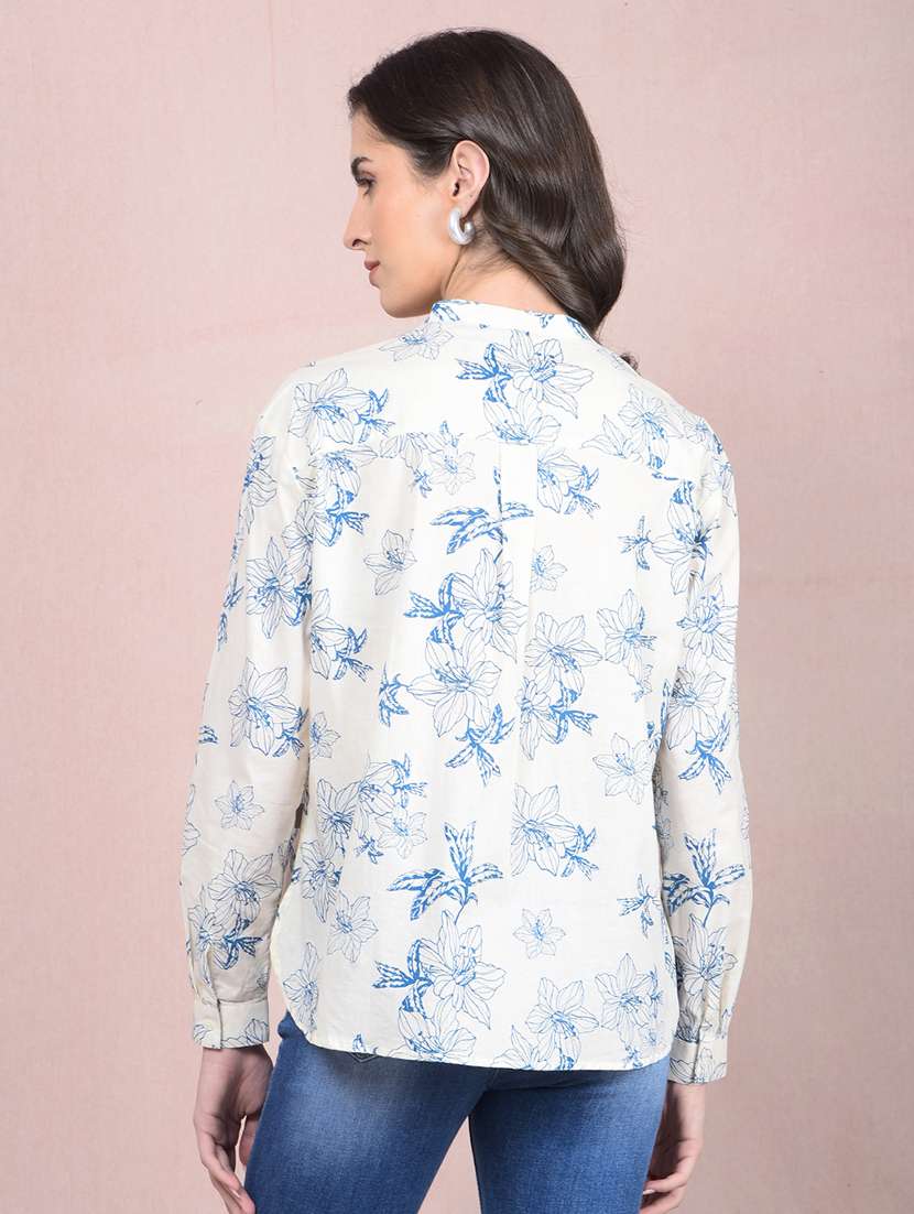 women printed long sleeves high low shirt - 21854867 -  Standard Image - 3