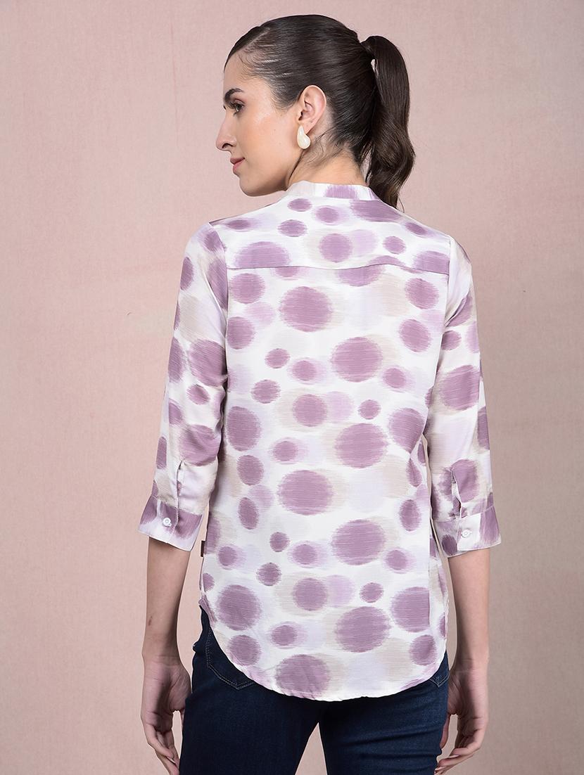 women printed mandarin neck regular shirt - 21854874 - Standard Image - 3
