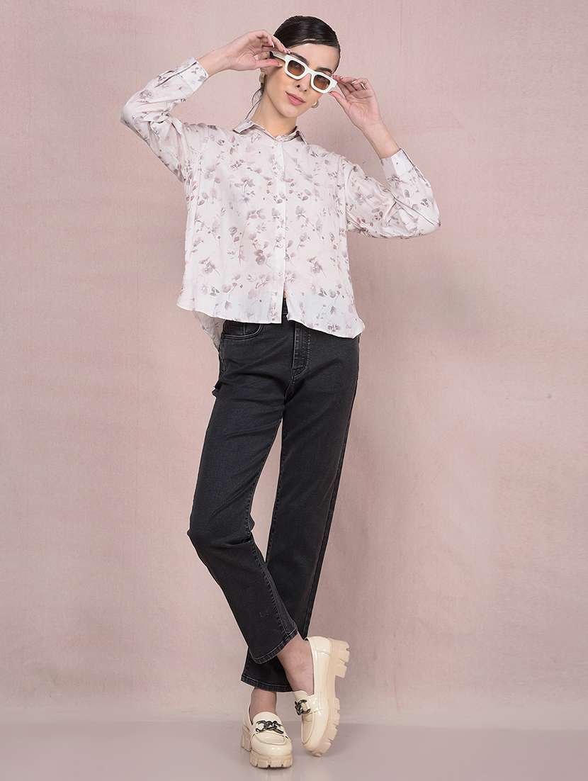 women printed collared high low shirt - 21854883 -  Standard Image - 5