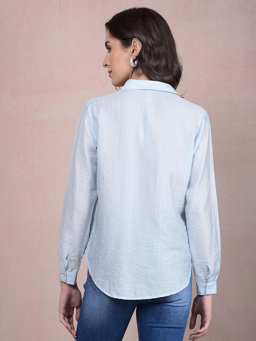 women solid collared regular shirt - 21854889 - Standard Image - 3