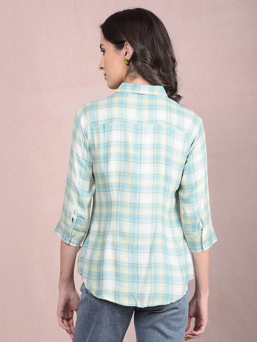 women checkered collared regular shirt - 21854891 -  Standard Image - 3