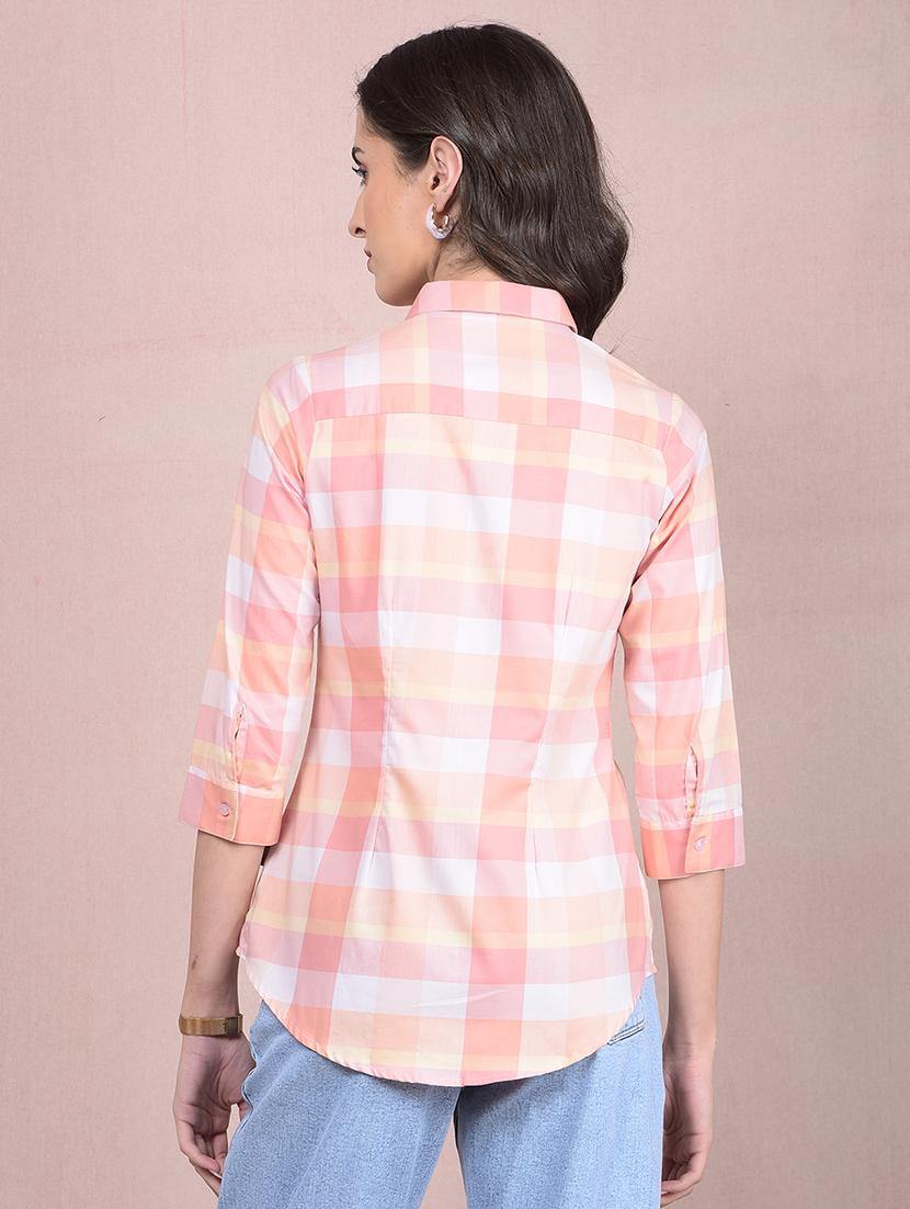 women checkered collared regular shirt - 21854901 - Standard Image - 3