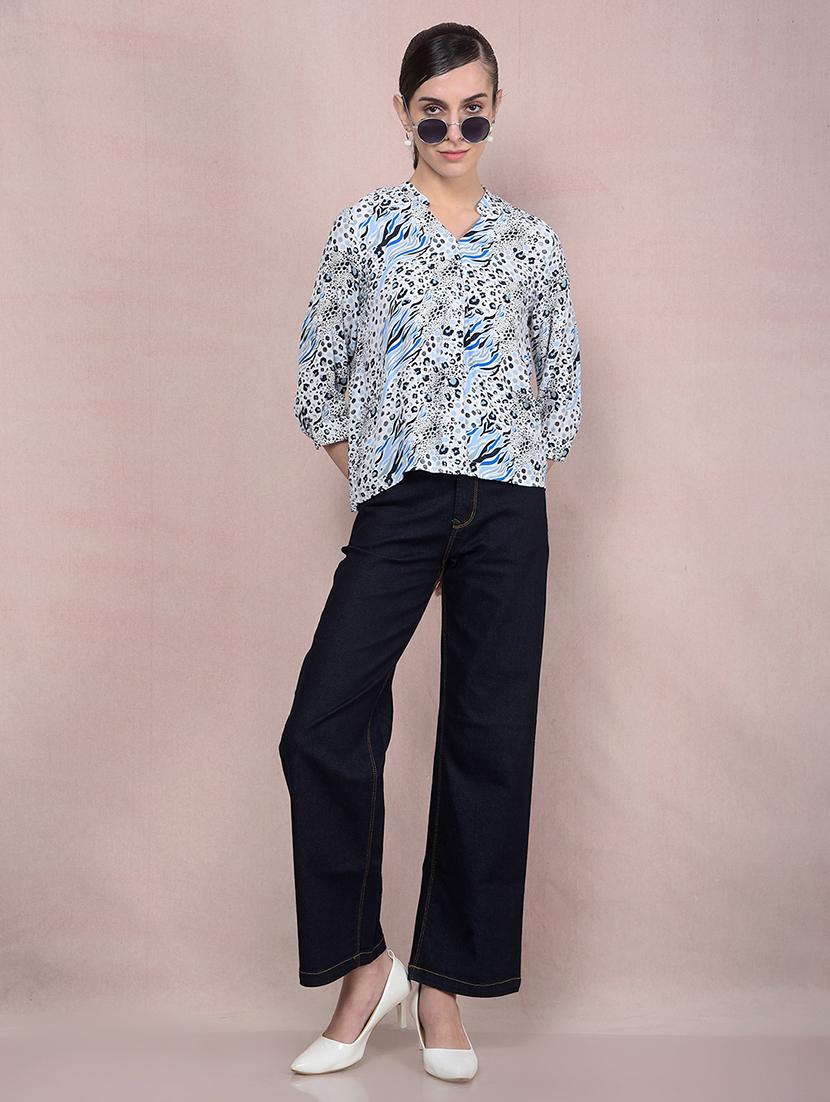 women animal printed mandarin neck regular shirt - 21854903 - Standard Image - 5