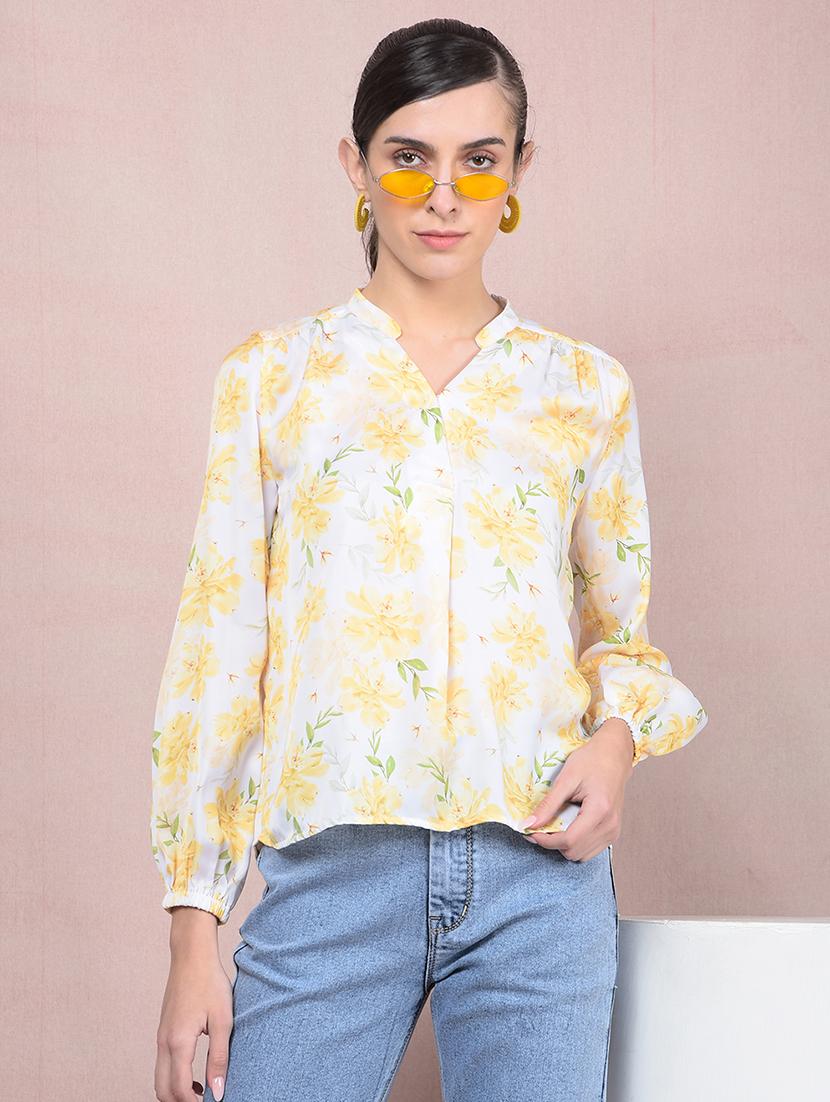 women floral printed puff sleeves regular top - 21854908 - Zoom Image - 0