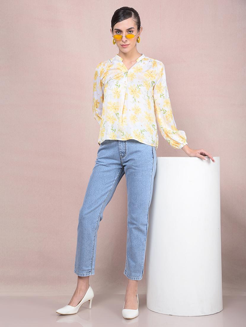 women floral printed puff sleeves regular top - 21854908 - Standard Image - 5