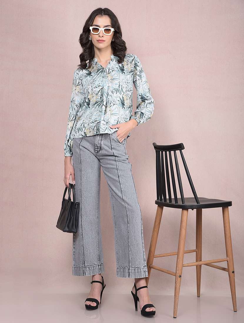 women printed puff sleeves regular top - 21854916 - Standard Image - 5