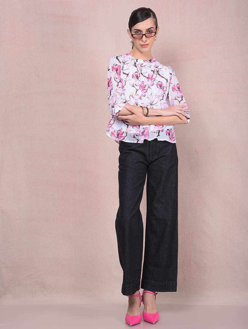 women floral printed puff sleeves regular top - 21854921 -  Standard Image - 5