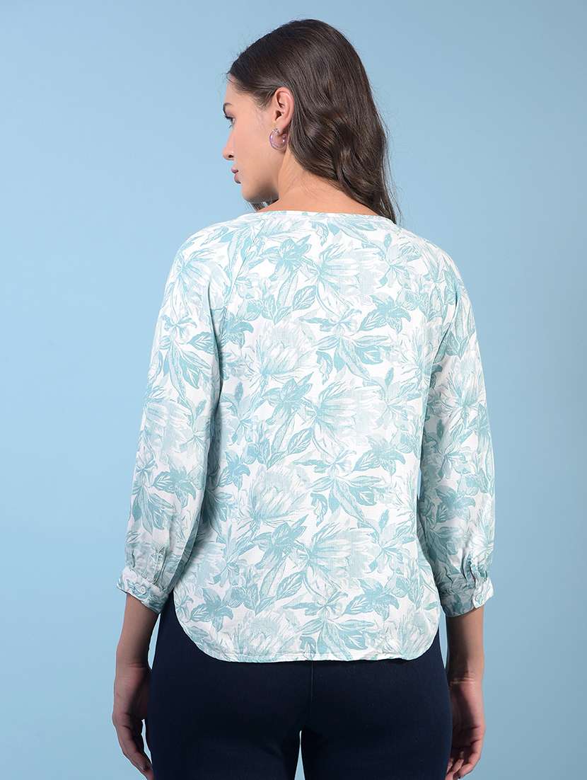 women printed three quarter sleeves regular top - 21854929 -  Standard Image - 3