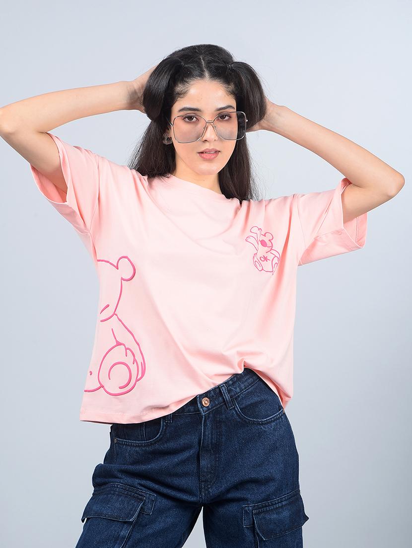 women printed short sleeves oversized t-shirt - 21854943 - Zoom Image - 0