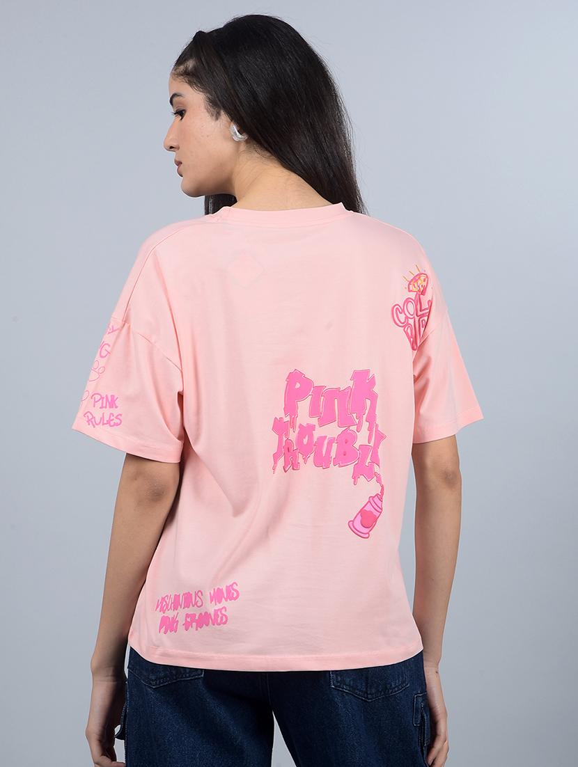 women printed short sleeves oversized t-shirt - 21854943 - Standard Image - 3
