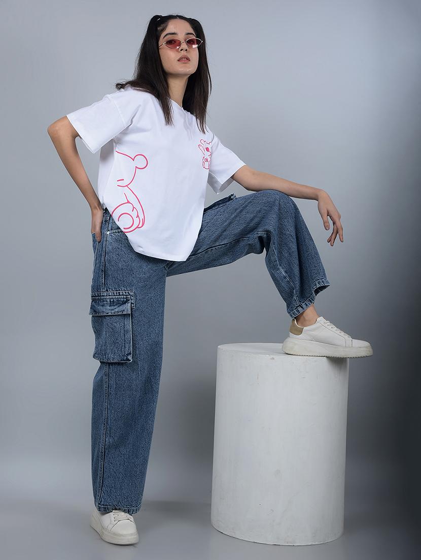 women printed short sleeves oversized t-shirt - 21854944 - Standard Image - 5