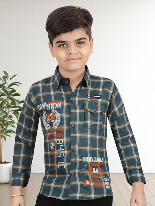 boys checkered long sleeve casual shirt - 21854992 - Standard Image - 0