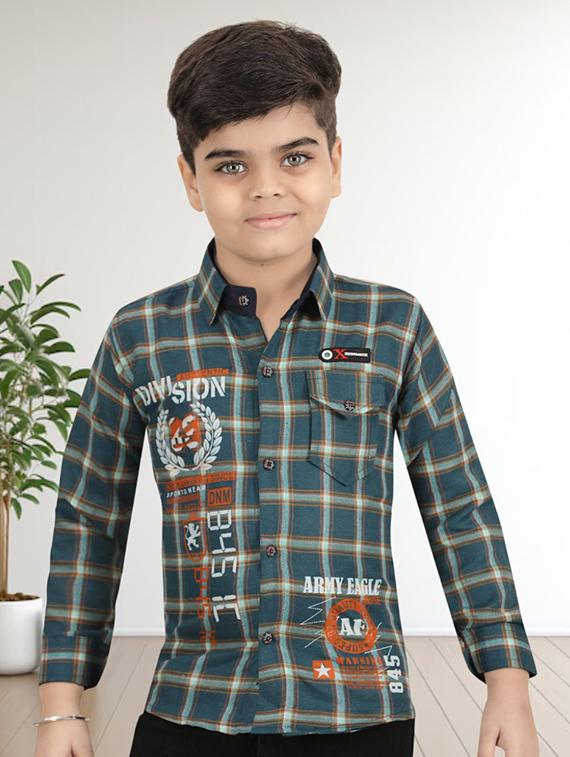 boys checkered long sleeve casual shirt - 21854992 - Zoom Image - 0