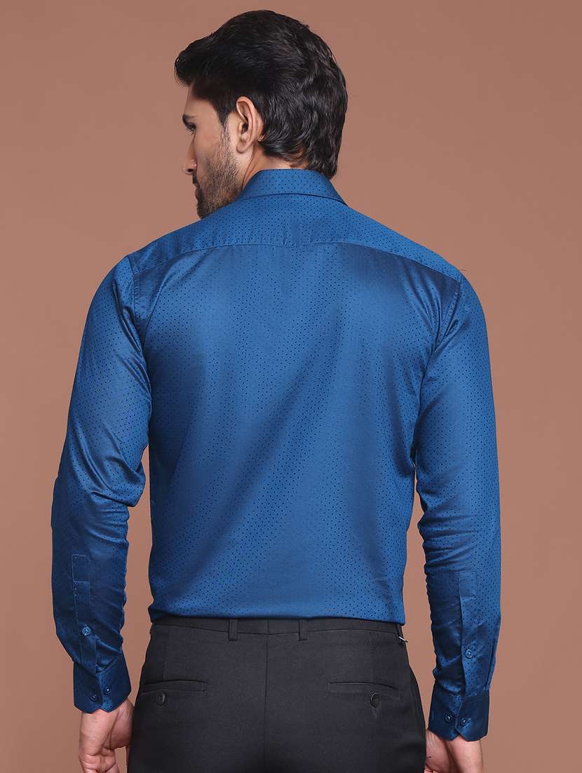 men polka dot long sleeve slim fit formal shirt - 21855051 -  Standard Image - 3