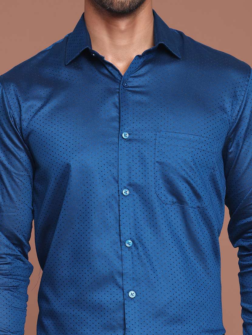 men polka dot long sleeve slim fit formal shirt - 21855051 -  Standard Image - 5