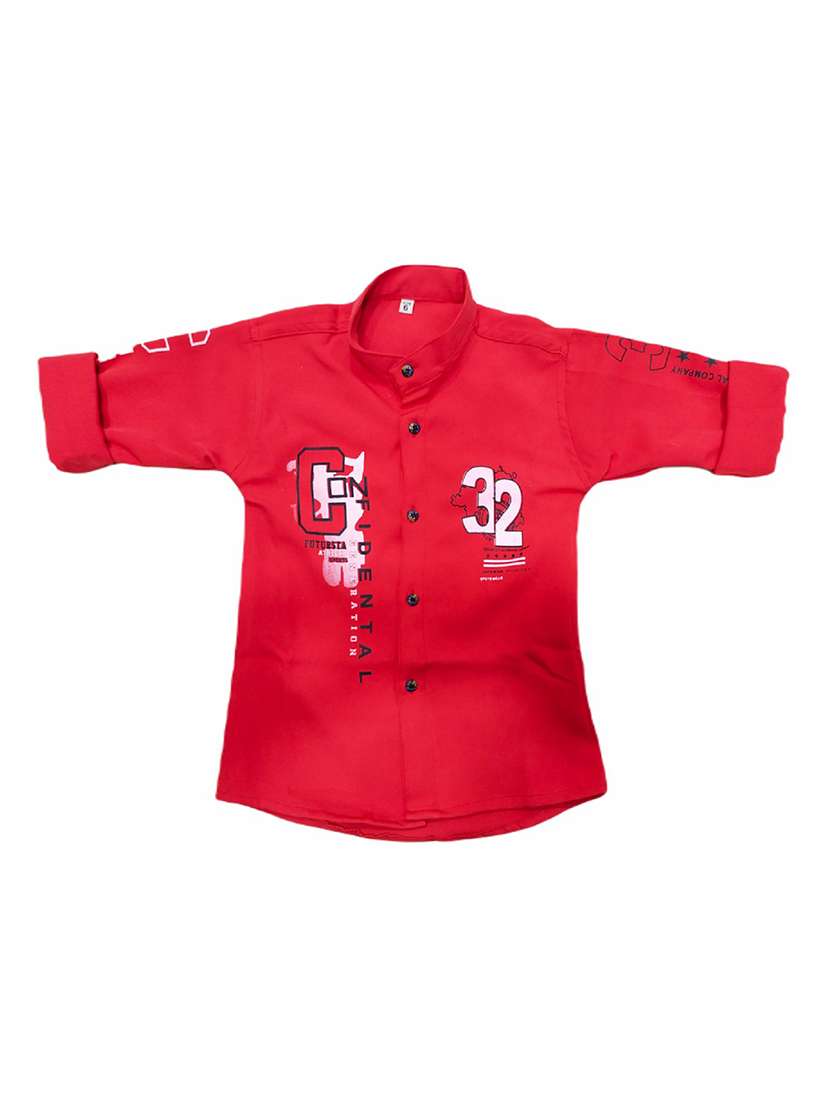 boys printed long sleeve casual shirt