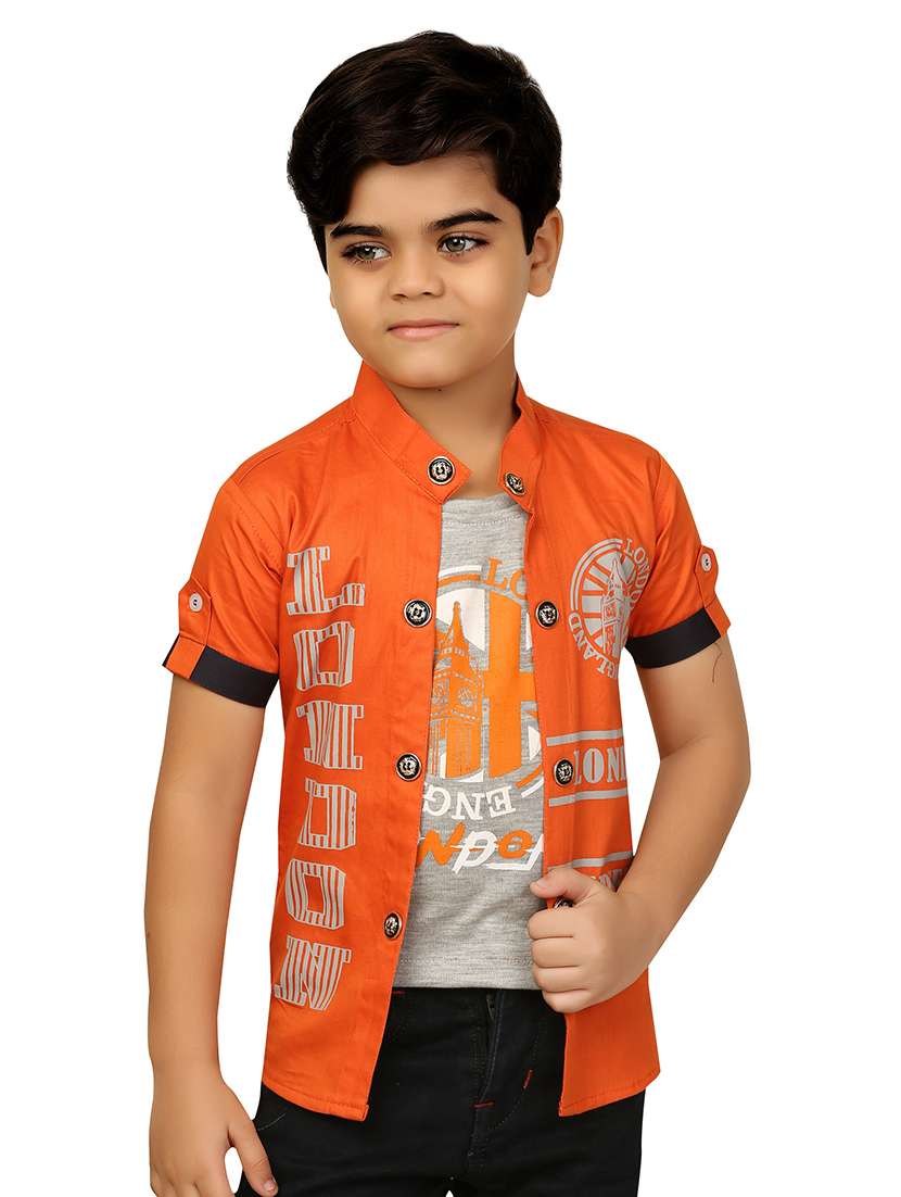 boys printed jacket with attached t-shirt