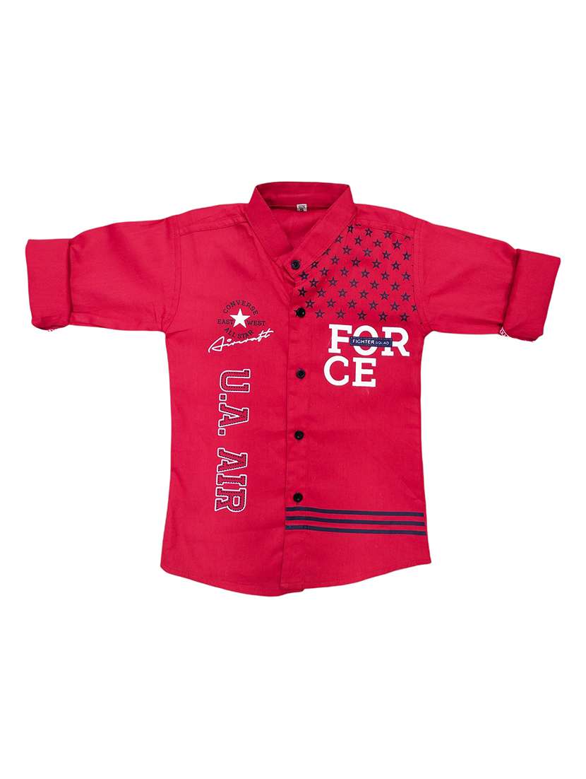 boys printed long sleeve casual shirt