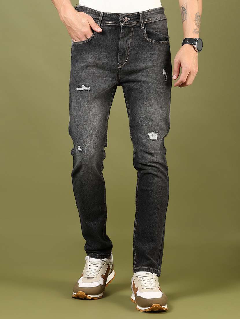 men grey mid rise ankle length jeans - 21855147 -  Zoom Image - 0