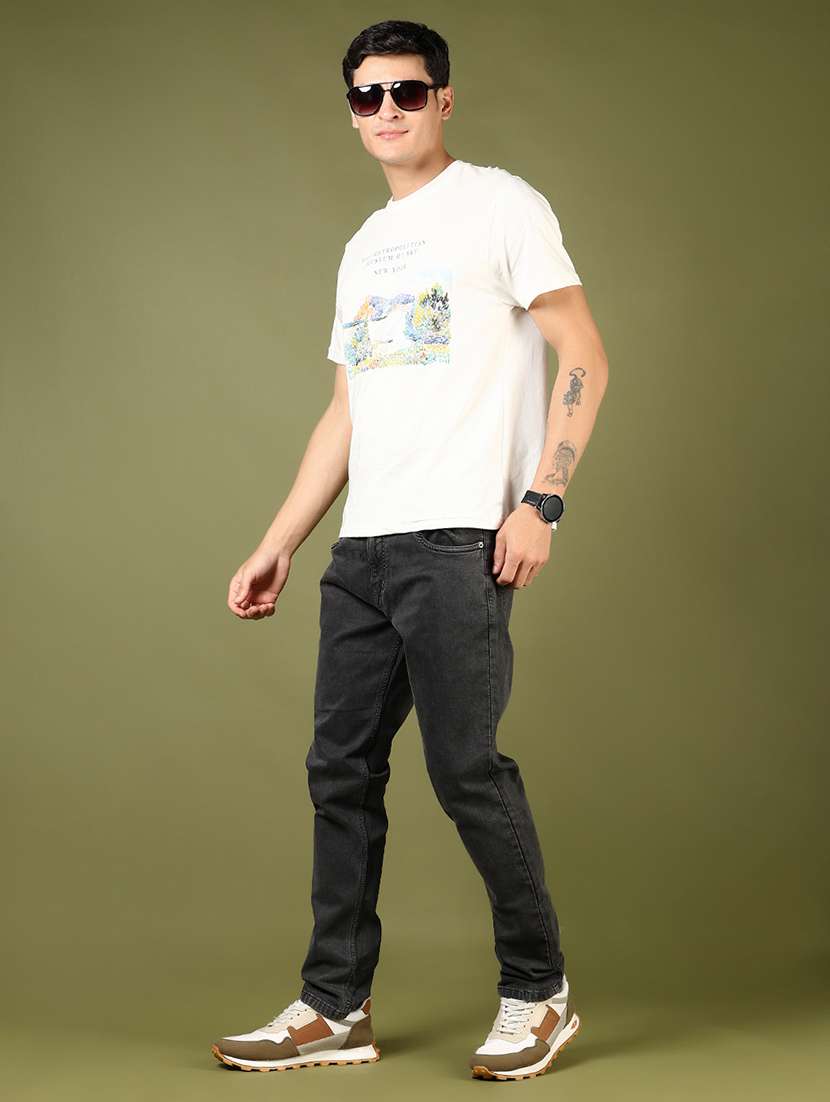 men plain mid rise full length jeans - 21855152 -  Standard Image - 3