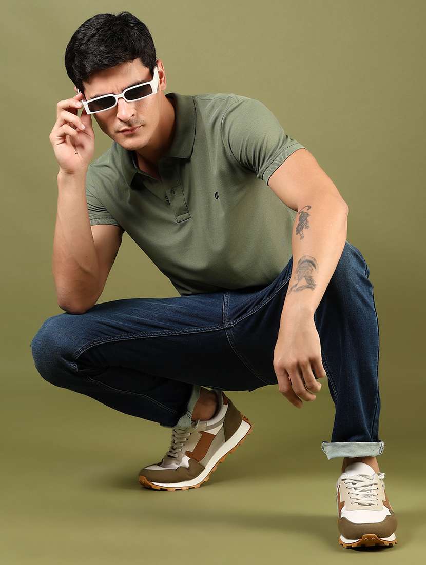 men plain mid rise full length denim jeans - 21855171 -  Standard Image - 3