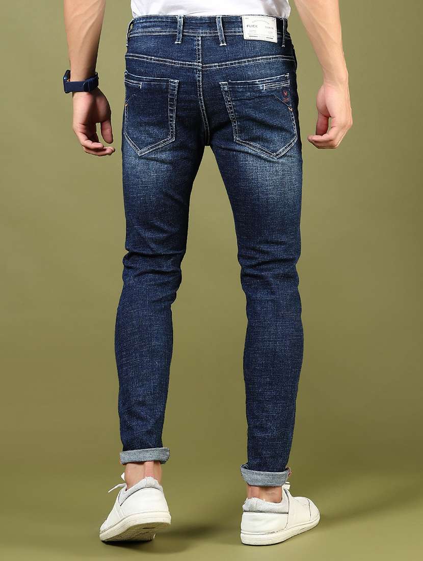 men's blue distressed denim slim fit jean - 21855190 -  Standard Image - 3
