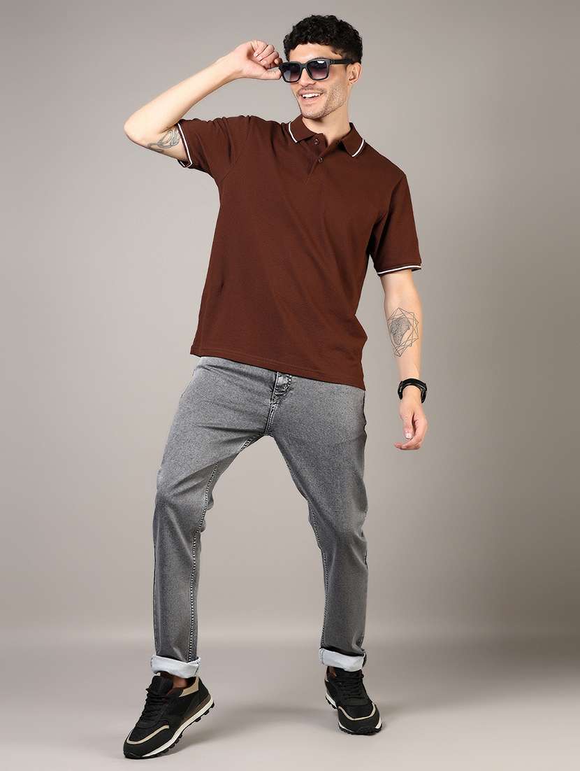 men plain mid rise full length denim jeans - 21855212 -  Standard Image - 3