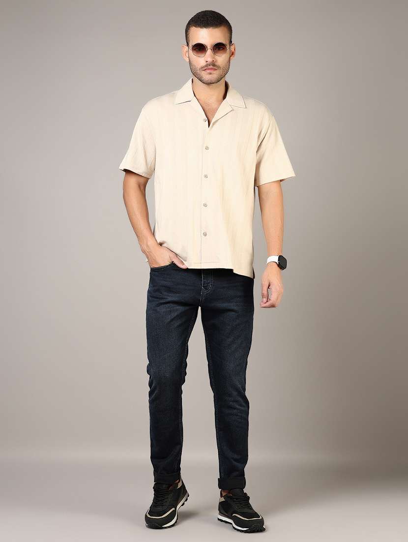 men plain mid rise full length denim jeans - 21855216 - Standard Image - 3