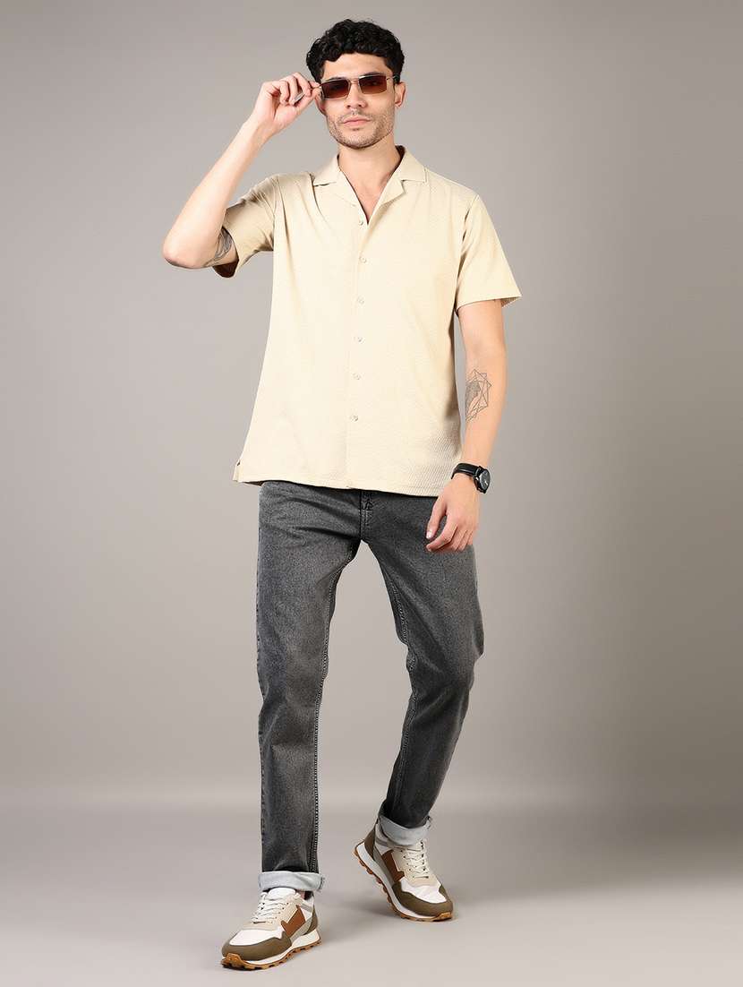 men plain mid rise full length denim jeans - 21855219 -  Standard Image - 3