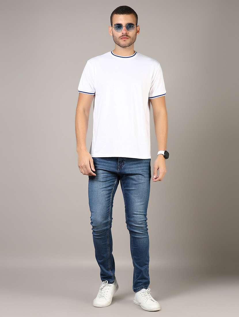 men blue mid rise full length denim jeans - 21855228 -  Standard Image - 3