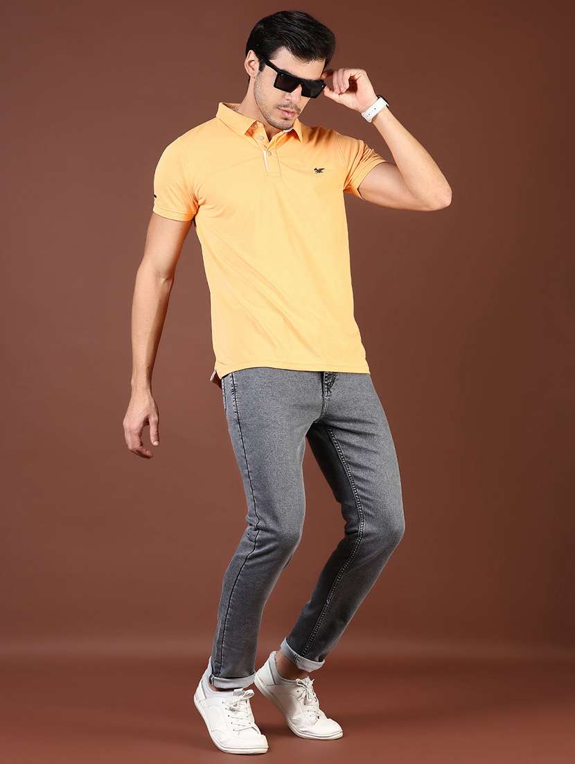men plain mid rise full length denim jeans - 21855235 - Standard Image - 3