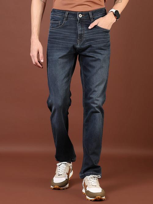 men washed mid rise full length denim jeans - 21855255 -  Standard Image - 0