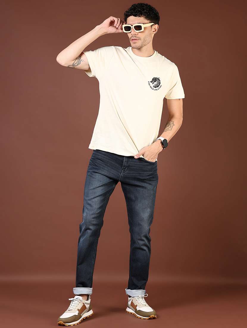 men washed mid rise full length denim jeans - 21855261 - Standard Image - 3