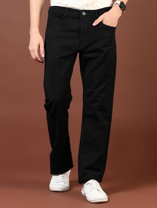 men black plain mid rise jean - 21855267 - Standard Image - 0